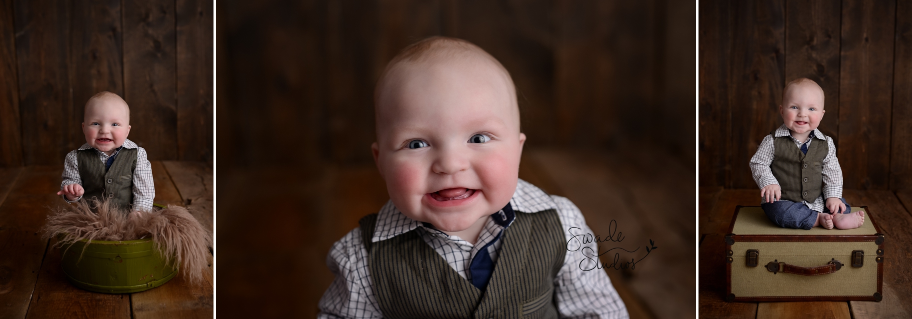 Baby Boy Milestone Sitting Up Session | Swade Studios | Olathe Baby Photographer Baby Photos Olahte